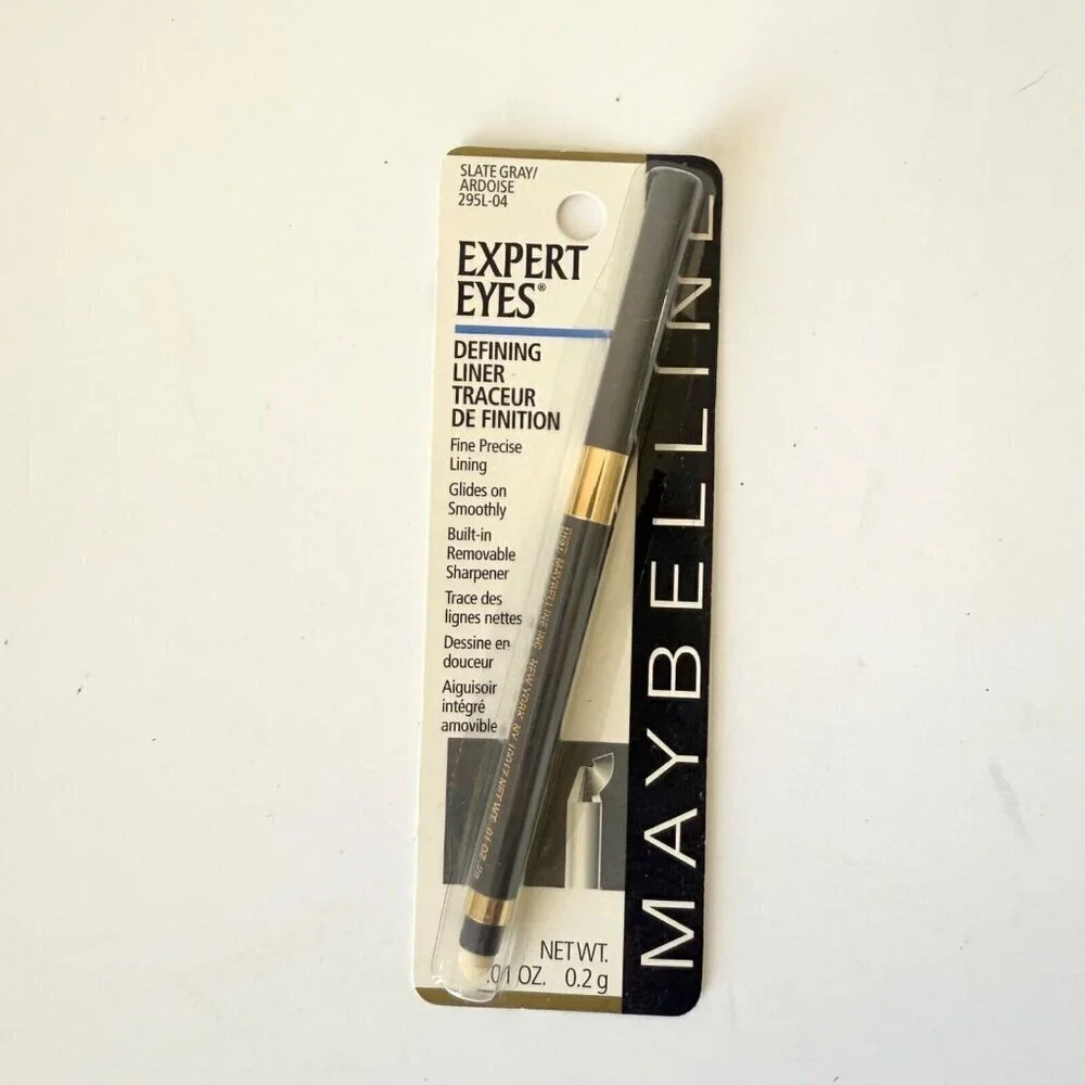 NEW Maybelline Expert Eyes Liner SLATE GRAY 0.01 oz Hypoallergenic Sharpener